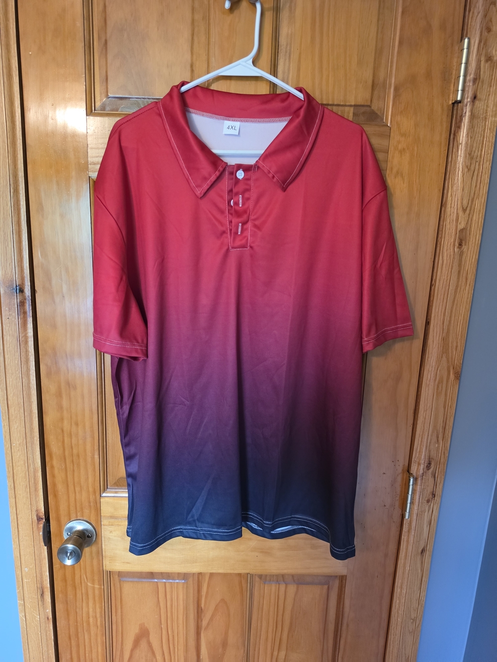 Men's Ombre Red to Black Polo Shirt - 4XL